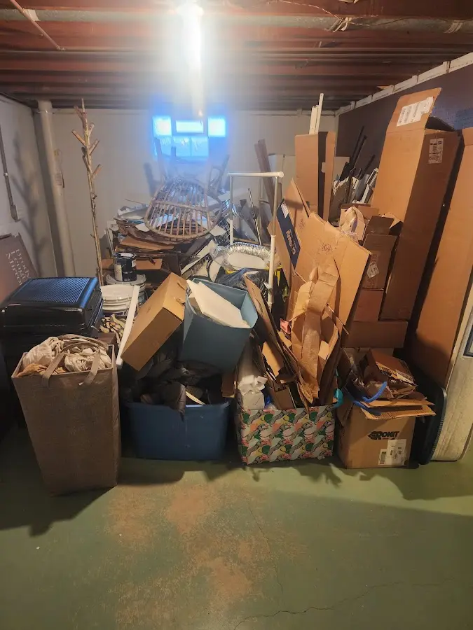 Roll-off dumpster container at job site for Cleanout Dumpster Rental in Rockwell